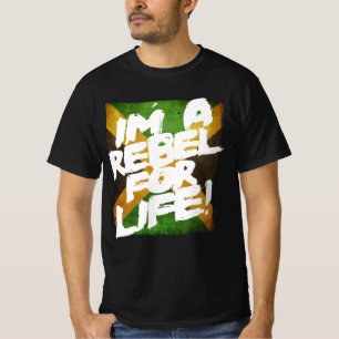 Camiseta Sou um rebelde para a vida Jamaica Flag Reggae