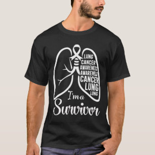 Camiseta Sou um Sobrevivente Cancer Pulmonar Consciência Mê