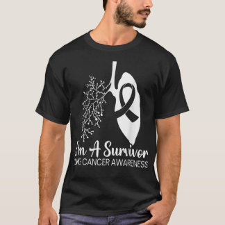 Camiseta Sou um Sobrevivente Cancer Pulmonar Consciência Mê