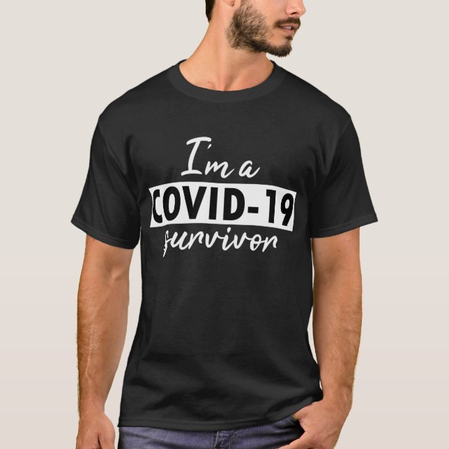 Camiseta Sou um sobrevivente da COVID-19 no escuro (Frente)