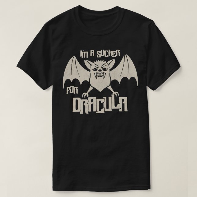 Camiseta Sou um Sucker para Drácula (Frente do Design)