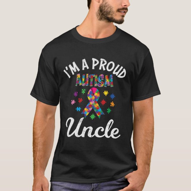 Camiseta Sou um tio orgulhoso da consciência infantil autis (Frente)