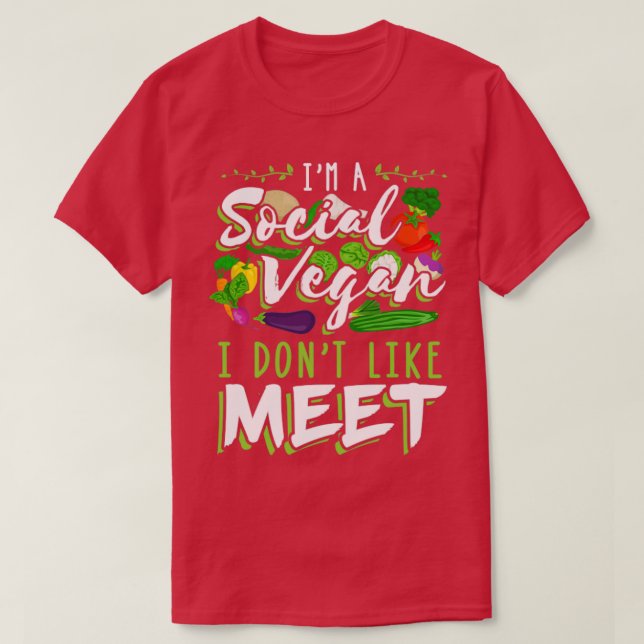 Camiseta Sou um Vegan Social que não gosto de conhecer (Frente do Design)