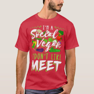 Camiseta Sou um Vegan Social que não gosto de conhecer