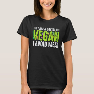 Camiseta Sou um Vegano Social Eu Evito Carne