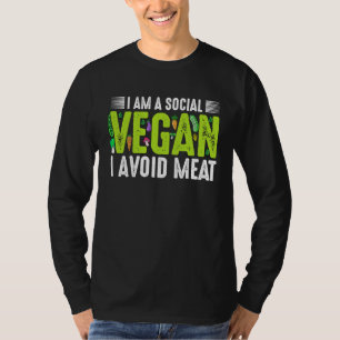 Camiseta Sou um vegano social, evito carne