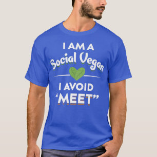 Camiseta Sou um vegetariano social, não encontro vegetarian