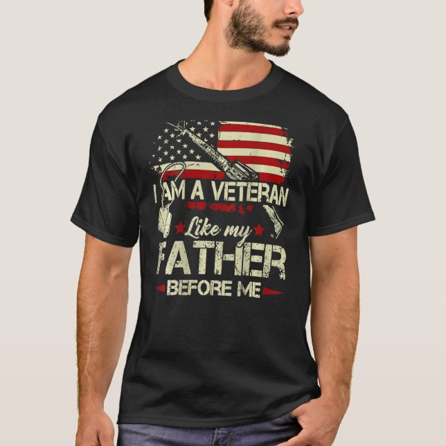 Camiseta Sou Um Veterano Como Meu Pai Antes De Mim (Frente)