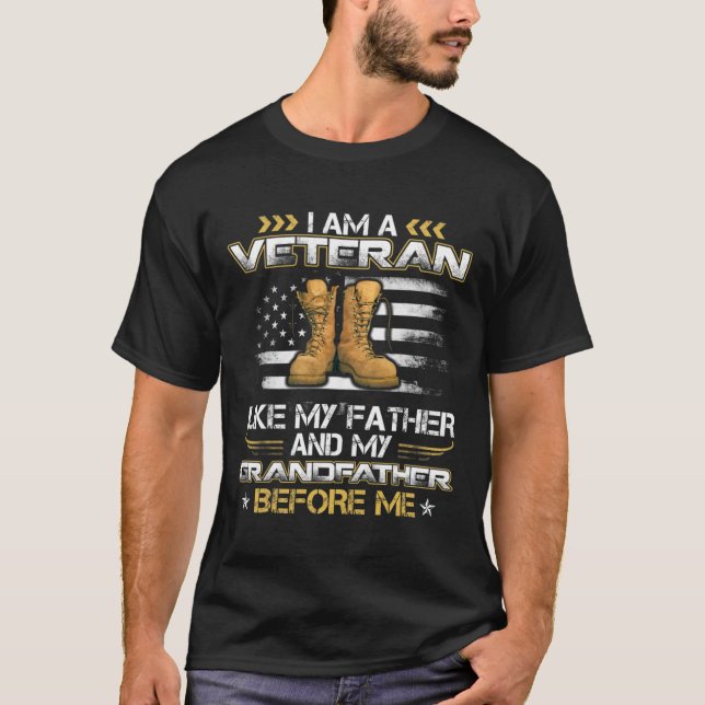 Camiseta Sou Um Veterano Como Meu Pai E Meu Avô B (Frente)