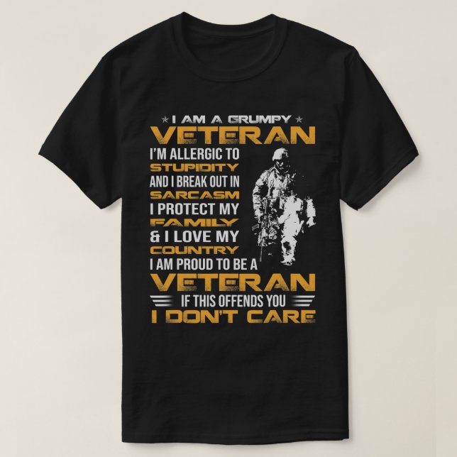 Camiseta Sou Um Veterano Engraçado Orgulhoso De Ser Veteran (Frente do Design)