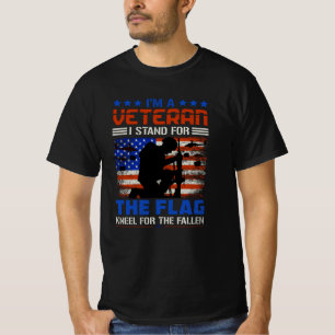 Camiseta Sou um veterano, fique de pé pela bandeira - Prese