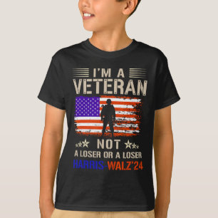 Camiseta Sou um veterano, não um otário ou perdedor, anti-T