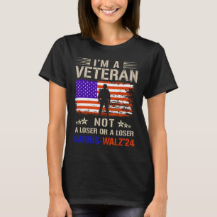 Camiseta Sou um Veterano Não um Trouxa ou Perdedor Anti Tru