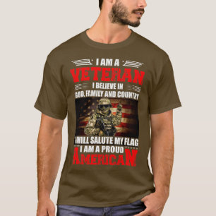 Camiseta Sou um veterano que acredito em Deus, família e ca