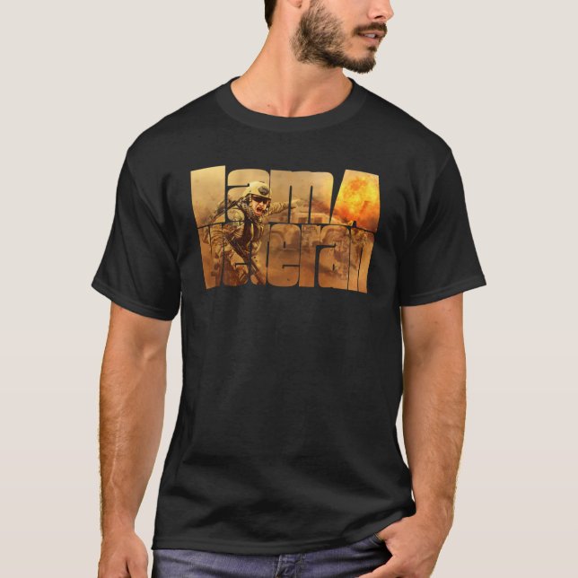 Camiseta Sou um Veterano Soldado Militar Americano (Frente)