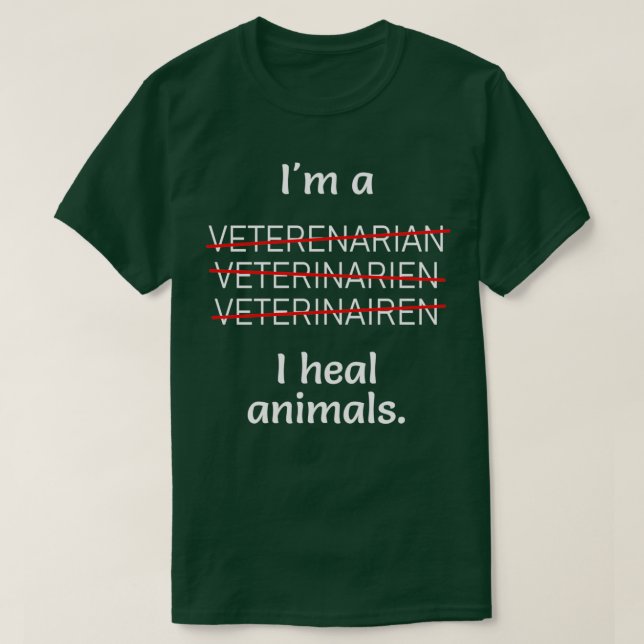 Camiseta Sou um veterinário que curo animais desamparados (Frente do Design)