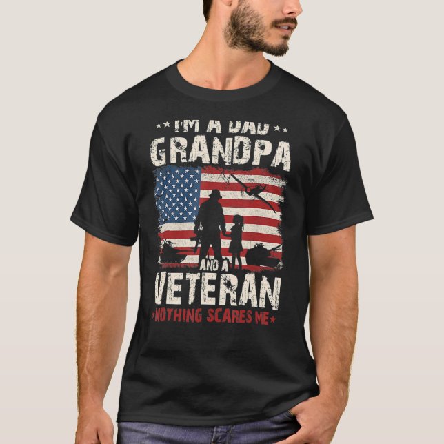 Camiseta Sou um vovô Pai e um Dia de os pais Veterano (Frente)