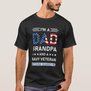 Camiseta Sou um vovô Pai e um veterano Marinho