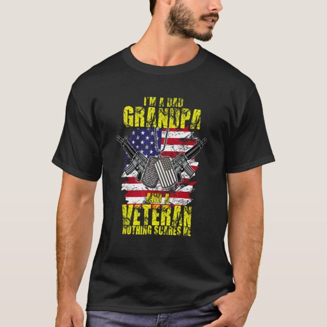 Camiseta Sou um vovô Pai e um veterano nada assusta (Frente)