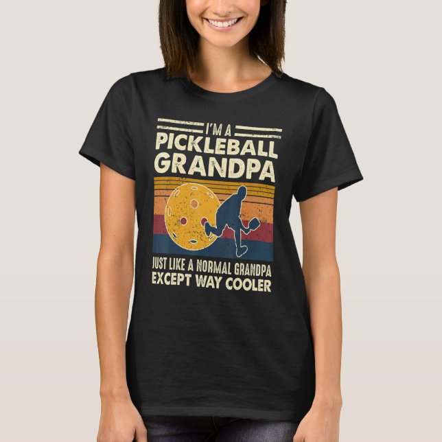 Camiseta Sou um vovô Pickleball, como um remo normal (Frente)