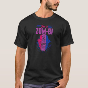Camiseta Sou um Zom Bi Bissexual Orgulho Zombie Scary Hallo