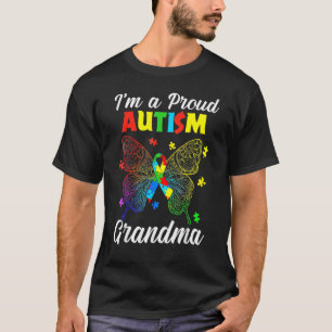 Camiseta Sou uma Avó Orgulhosa de Autismo Fita de Puzzle Bo