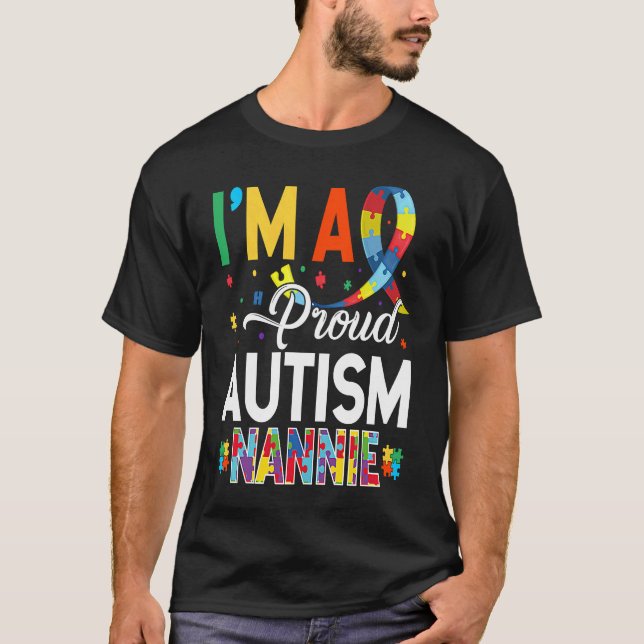 Camiseta Sou uma Babá Orgulhosa do Autismo Combinando Consc (Frente)