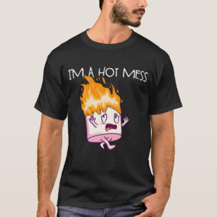 Camiseta Sou uma bagunça quente Marshmallow de SMores Acamp