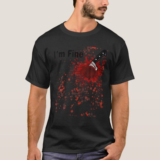 Camiseta Sou uma bela Faca de Sangue Festa de Halloween Cos (Frente)