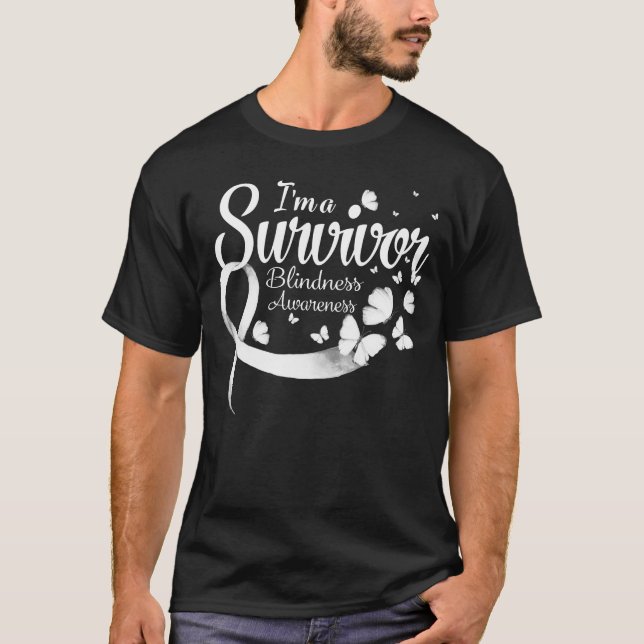 Camiseta Sou uma Cegueira de Sobrevivência Saber Borboleta  (Frente)
