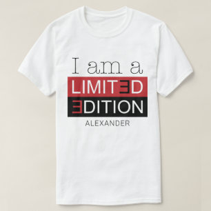 Camiseta Sou uma Edição Limitada Nome Preto Vermelho Person