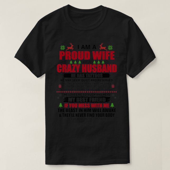 Camiseta Sou Uma Esposa Orgulhosa De Um Marido Louco Com Ta (Frente do Design)