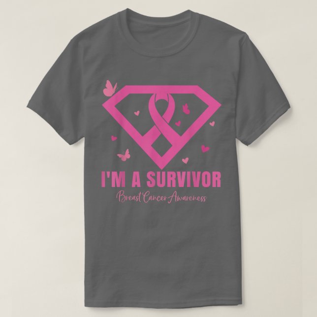 Camiseta Sou uma fita rosa de consciência sobre Cancer de s (Frente do Design)