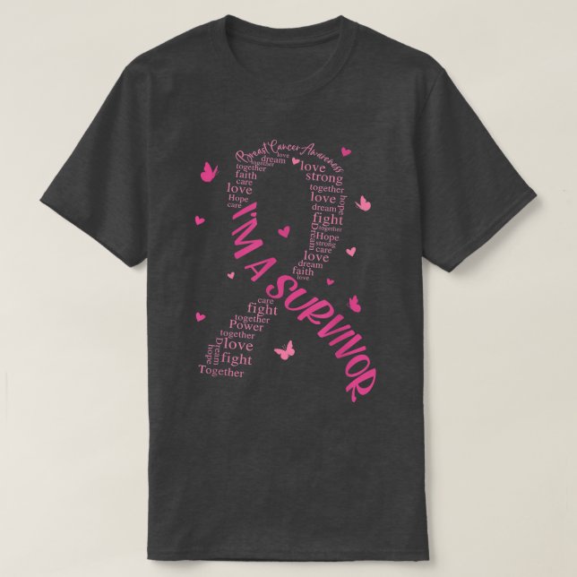 Camiseta Sou uma fita rosa de consciência sobre Cancer de s (Frente do Design)
