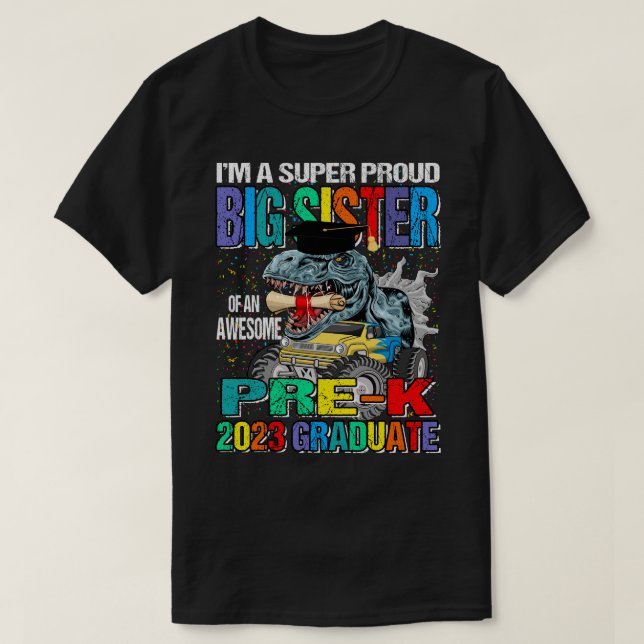 Camiseta Sou uma Irmã Grande Muito Orgulhosa De Um Adorável (Frente do Design)