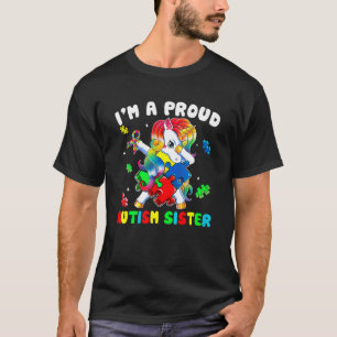 Camiseta Sou Uma Irmã Orgulhosa Dabbing Unicórnio Conscient