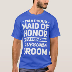 Camiseta Sou uma madrinha de casamento orgulhosa do noivo.