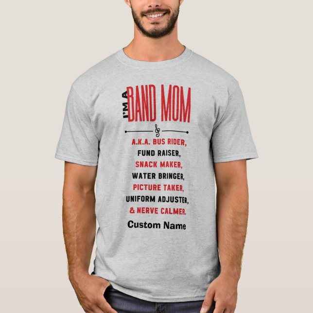 Camiseta Sou uma mãe Banda, personalizável (Frente)
