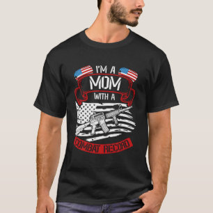 Camiseta Sou Uma Mãe Com Um Veterano De Impressão Impressa