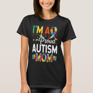 Camiseta Sou uma Mãe de Autismo Orgulhosa Combinando Dia de