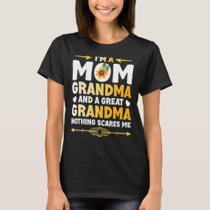 Camiseta Sou uma mãe Excelente de vovó, nada me assusta mãe