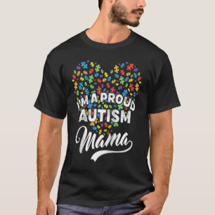 Camiseta Sou Uma Mãe Orgulhosa do Autismo Coração de Quebra