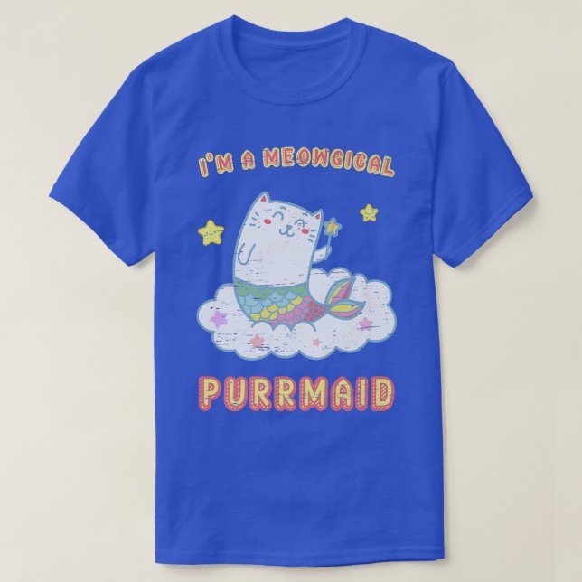 Camiseta Sou uma meowgical Purmaid Mermaid Ocean Deepsea (Frente do Design)