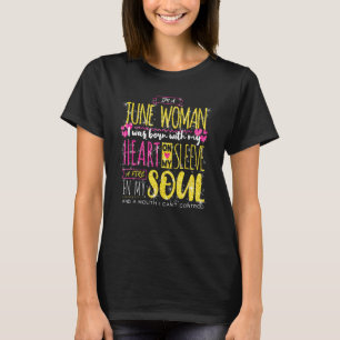 Camiseta Sou uma mulher de junho, garota de aniversário Gem