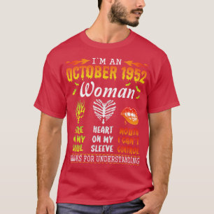 Camiseta Sou Uma Mulher De Outubro De 1952 Incêndio Em Meu