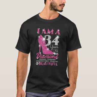 Camiseta Sou Uma Mulher Diamante De 34 Anos, 34 Anos, Anive