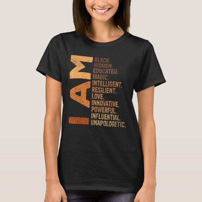 Camiseta Sou uma mulher negra educada História negra Mela (Frente)