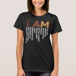 Camiseta Sou uma mulher negra educada, magia e inteligente.