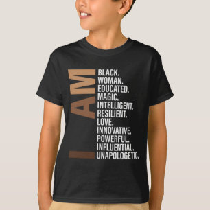 Camiseta Sou Uma Mulher Negra Educada Melanina História Neg