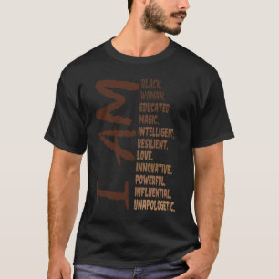 Camiseta Sou Uma Mulher Negra Educada Melanina História Neg